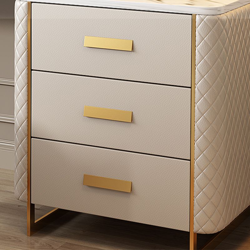 Vanity per trucco per trucco per trucco glam in legno e in pelle