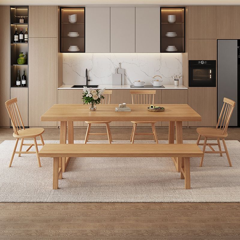 Modern massief houten meubels 1/2/3/4/5/6/7 PCS Standaardhoogte eetkamertafel set