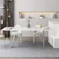 Medieval Modern Stone Dining Table Double Pedestal Rectangle Table for Dining Room Clearhalo 'Dining Tables & Seating' 'Dining Tables' 'dining_table' 'furn' 'furn_dining_table' 'Furniture' 'Kitchen & Dining Furniture' 1200x1200_67fc1d7c-f0cf-447c-beb4-96c5acf3b4d1