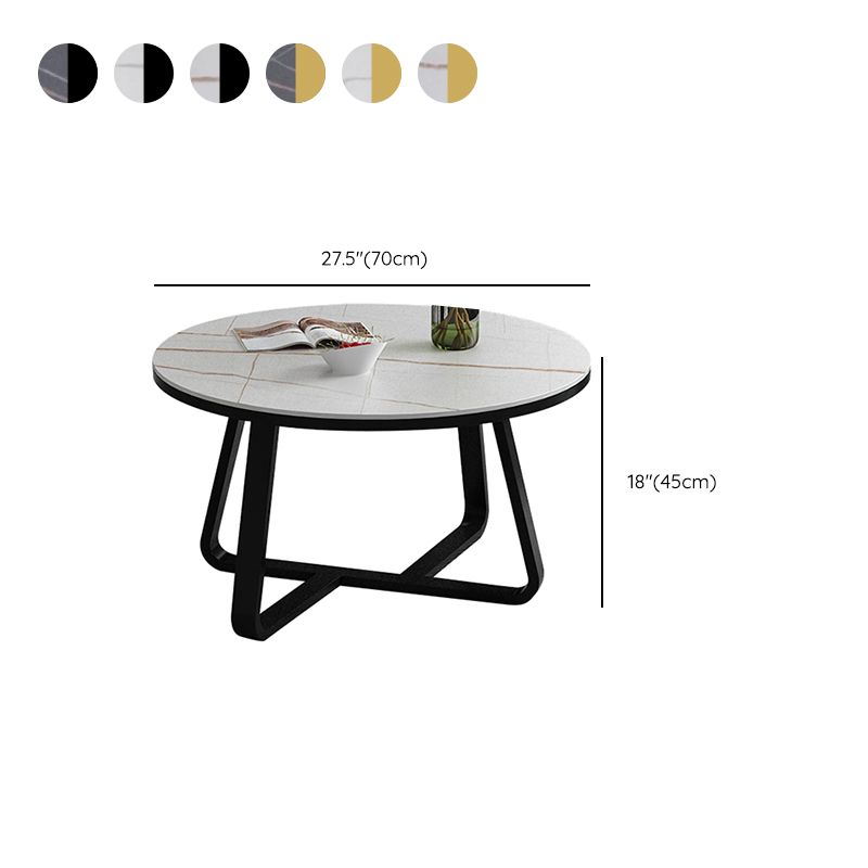 Round Slate Coffee Cocktail Table X-Base Coffee or End Table Clearhalo 'Coffee & Accent Tables' 'Coffee Tables' 'coffee_tables' 'furn' 'furn_coffee_tables' 'Furniture' 'Living Room Furniture' 1200x1200_67fd5e64-43e9-4a46-b449-367177cd3f9a