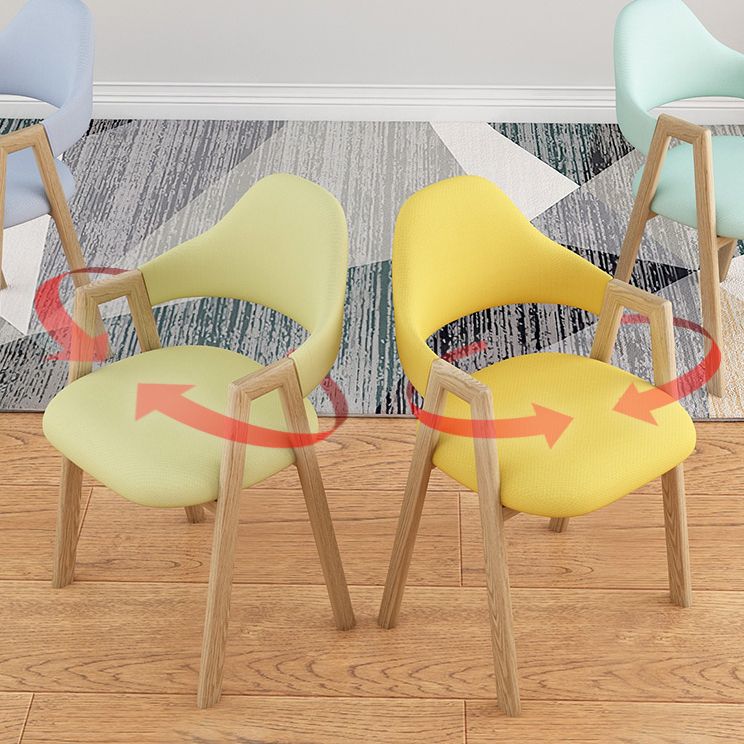 Contemporary Style Chairs Kitchen Open Back Arm Chair with Wooden Legs Clearhalo 'Dining Chairs' 'Dining Tables & Seating' 'dining_chair' 'Furniture' 'furniture_dining_chair' 'Kitchen & Dining Furniture' 1200x1200_67fd908c-9106-44ef-9aab-b11f84f7a46f