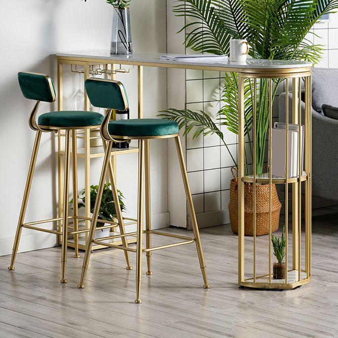 White Stone Bar Table Industrial Bar Dining Table with Sled Base Clearhalo 'Bar Furniture' 'Bar Tables' 'bar_tables' 'furn' 'furn_bar_tables' 'Furniture' 'furniture_bar_tables' 'Kitchen & Dining Furniture' 1200x1200_67fdf0cc-e745-4745-b3a9-6e97980dbaa0