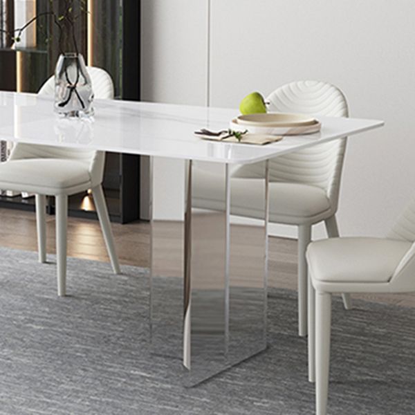 Modern White Dining Table Rectangle Sintered Stone Dining Table with Acrylic Legs Clearhalo ' dining_table' 'Dining Tables & Seating' 'Dining Tables' 'furn' 'furn_dining_table' 'Furniture' 'furniture_dining_table' 'Kitchen & Dining Furniture' 'kitchen&dining_furn' 'kitchen' 'kitchen_dining_table' 1200x1200_67fe5a93-9326-495e-9c98-144929b49e44
