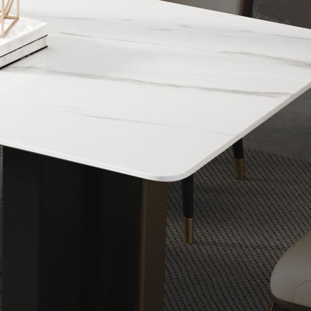 Traditional Luxury Furniture Stainless Steel Double Pedestal Base Dinner Table