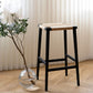 Backless Dining Stools Rectangle Armless Bar Stools with Wood Base