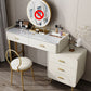 Wood and Metal Vanity Table in White/Grey Makeup Vanity Desk