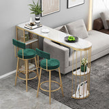 Free Form Pub Table Bar Height Glam Stone Bar Table for Small Places