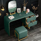 Green Make-up Vanity with 2 Storage Drawers 20.47" Wide Faux Leather Dresser Clearhalo 'Bedroom Furniture' 'furn' 'furn_makeup_vanities' 'Furniture' 'Makeup Vanities' 'makeup_vanities' 1200x1200_680458ee-0025-4ce7-92f9-e520d3440f9a
