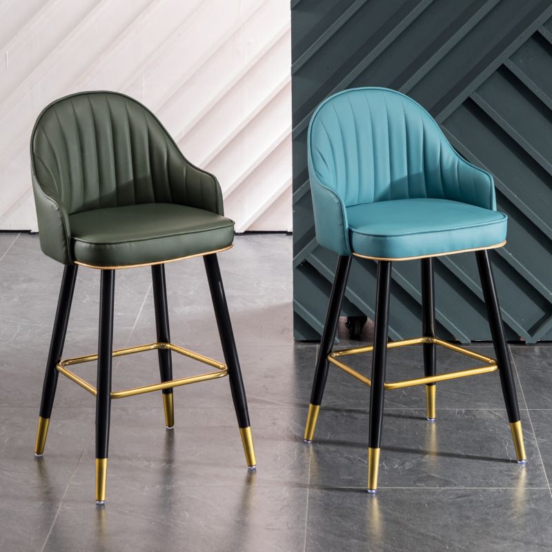 Scandinavian Living Room Armed Stool Matte Finish Leather Barstool Clearhalo 'Bar Furniture' 'Bar Stools' 'bar_stools' 'furn' 'furn_bar_stools' 'Furniture' 'furniture_bar_stools' 'Kitchen & Dining Furniture' 1200x1200_68045f87-060b-409a-8d64-72b6a17f9569