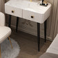 Glam Faux Leather Makeup Counter Bedroom Vanity Dressing Table with Drawer