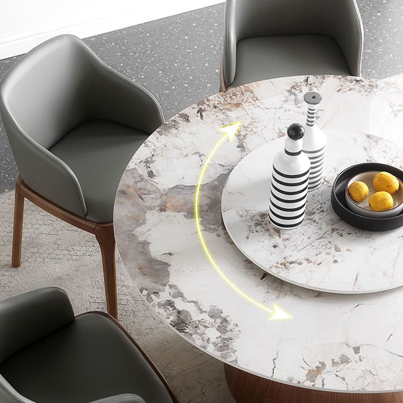 Round Sintered Stone Dining Table Stone Table in White with Pedestal Clearhalo 'Dining Tables & Seating' 'Dining Tables' 'dining_table' 'furn' 'furn_dining_table' 'Furniture' 'Kitchen & Dining Furniture' 1200x1200_68052897-d029-40a2-841d-442d63b3ef86