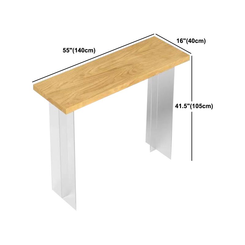 Modernes rechteckiges Kneipentisch-Set, 1/3 Bild, Tresentisch aus Holz mit rückenfreiem Hocker
