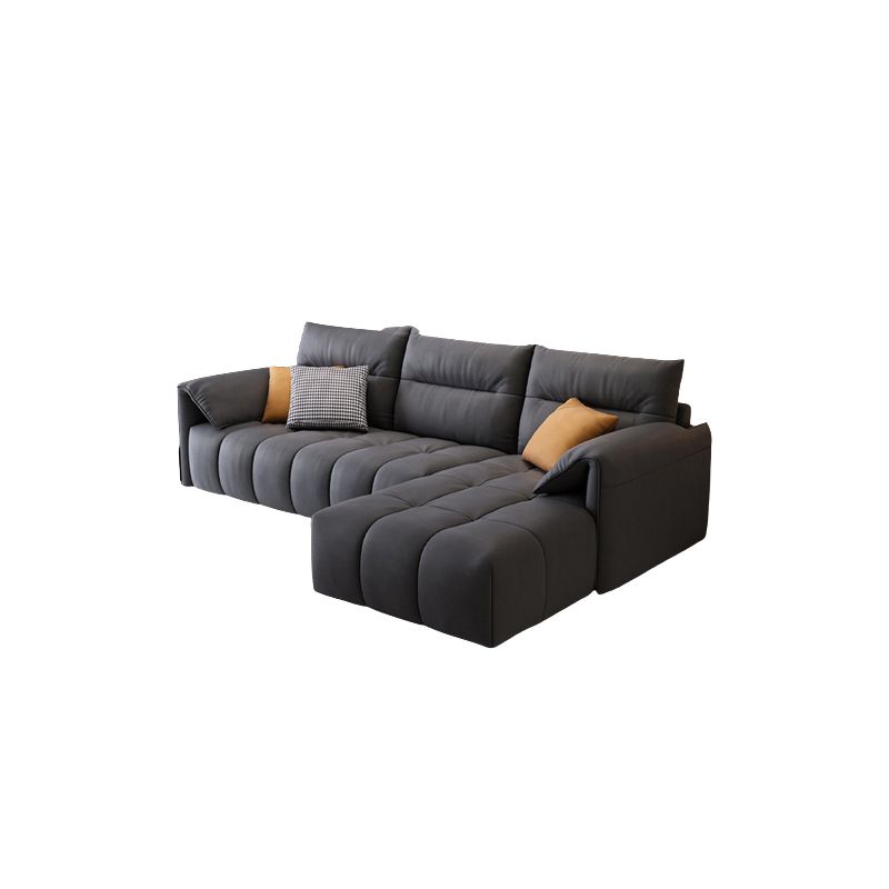 Dark Gray Cushion Back Contemporary Removable Cushions L-Shape Sofa & Chaise Clearhalo 'furn' 'furn_sectionals' 'Furniture' 'furniture_sectionals' 'kitchen' 'kitchen_sectionals' 'Living Room Furniture' 'Sectionals' 1200x1200_6807f386-5019-426e-88f2-aa43e4c7fd5a