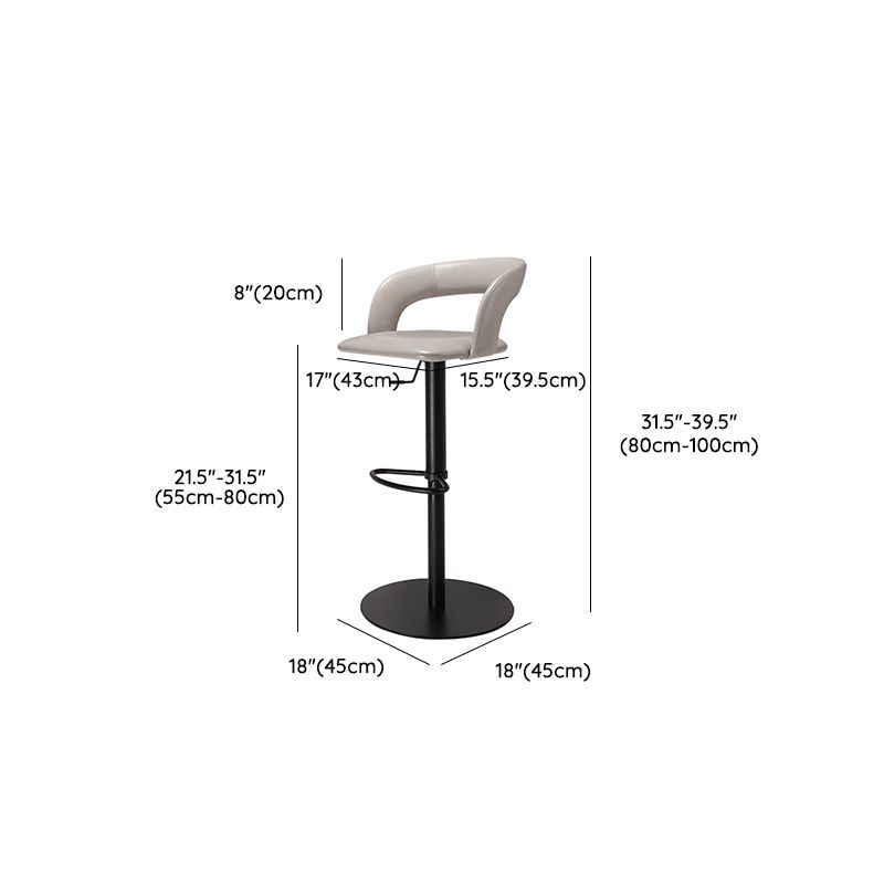 Leather Bar Stool Low Back Counter Stool for Bristol with Swivel