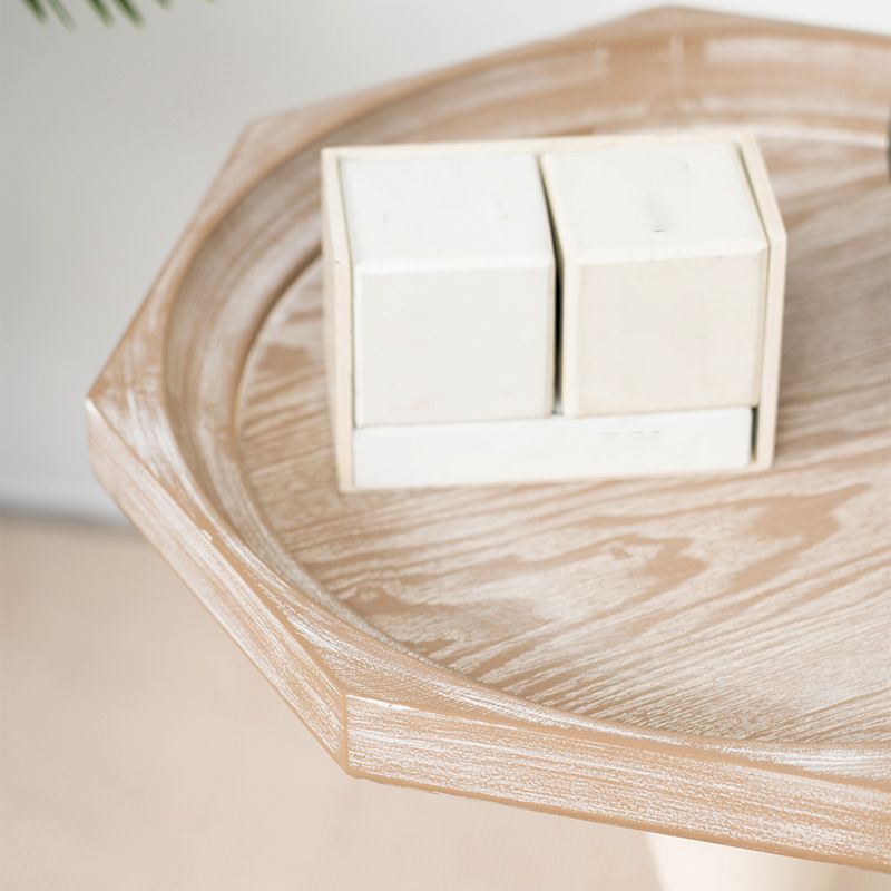 Table de bout rustique salon métal 4 jambes table d'appoint en bois massif