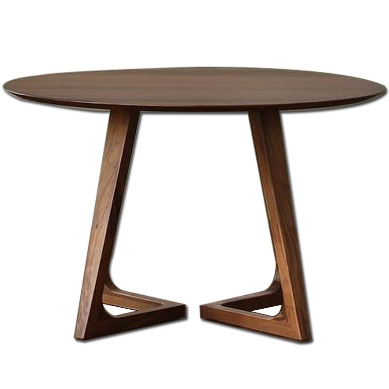 Round Brown Base Dining Table Modern Wood Table for Dining Room Clearhalo 'Dining Tables & Seating' 'Dining Tables' 'dining_table' 'furn' 'furn_dining_table' 'Furniture' 'Kitchen & Dining Furniture' 1200x1200_680958f7-a22f-44bd-947b-e9b108d99aab