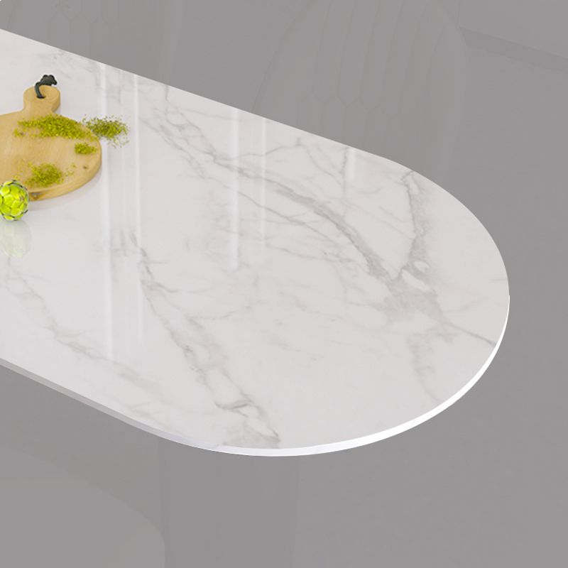 Stone Contemporary Writing Desk Bedroom Office Desk with White Legs Clearhalo 'furn' 'furn_office_desk' 'Furniture' 'Office Desks' 'Office Furniture' 'office_desk' 1200x1200_6809a0cc-2e4e-481f-bc6a-4e477a74bc17