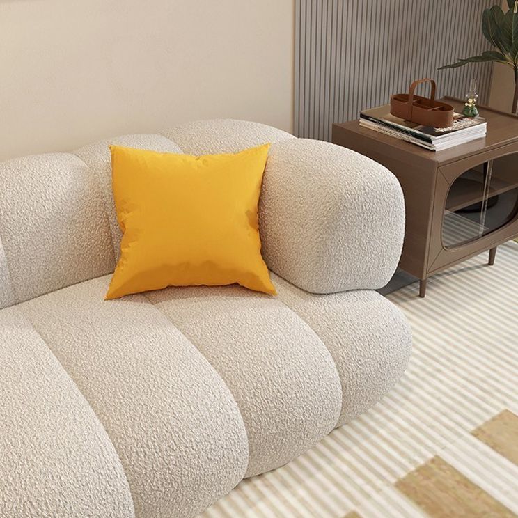 モダン縫製枕バックソファタキシードアームソファ29.53 "H白ウールのH