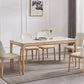 Dining Room Set Minimalist with Solid Wood Table and Upholstered Chairs Clearhalo 'Dining Room Sets' 'Dining Tables & Seating' 'dining_room_set' 'furn' 'furn_dining_room_set' 'Furniture' 'furniture_dining_room_set' 'Kitchen & Dining Furniture' 'kitchen&dining_furn' 'kitchen' 1200x1200_680b66ef-fb57-4140-a5c2-45644d7e3f3f