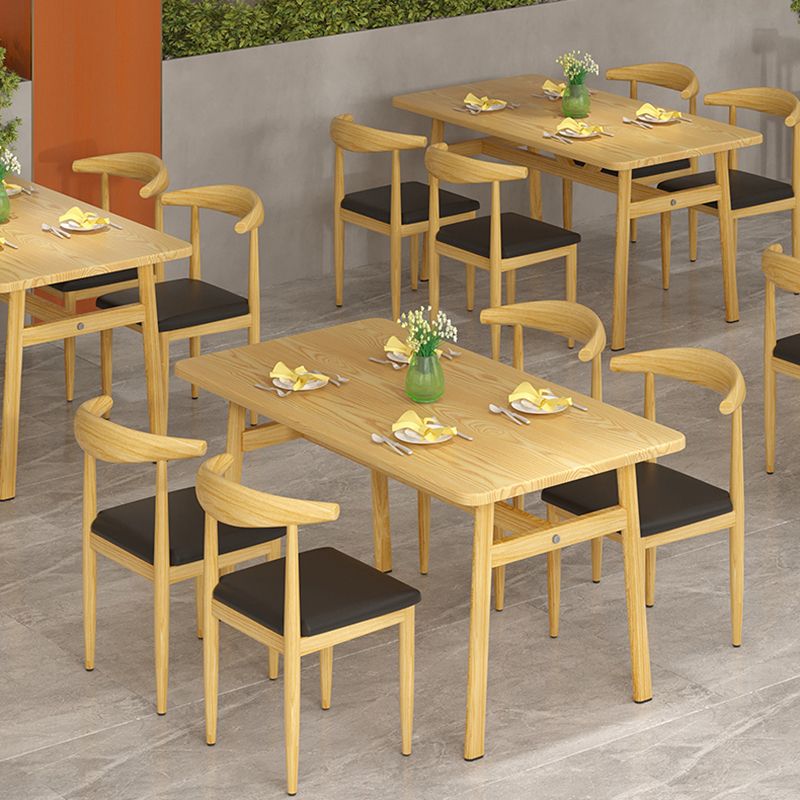 Tavolo da pranzo in legno rettangolo contemporaneo con 4 piede in acciaio