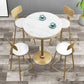 Gold Base Bar Table White Stone Fixed Pub Height Dining Table Clearhalo 'Bar Furniture' 'Bar Tables' 'bar_tables' 'furn' 'furn_bar_tables' 'Furniture' 'Kitchen & Dining Furniture' 1200x1200_680c1efb-e6e1-4d55-90e9-34402781da0c