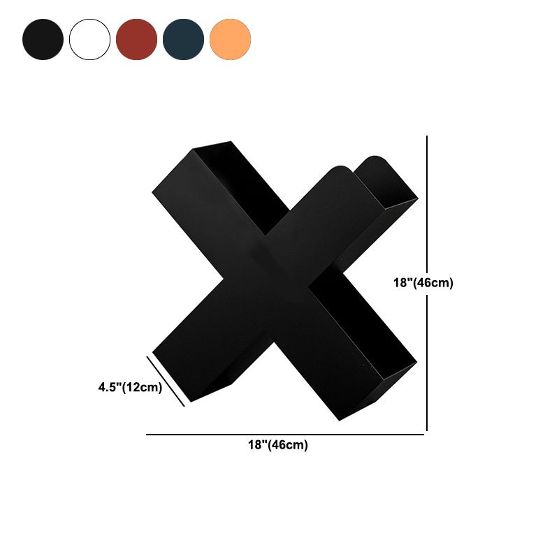 Mid-Century X-base End Table Metal Geometric Side End Snack Table