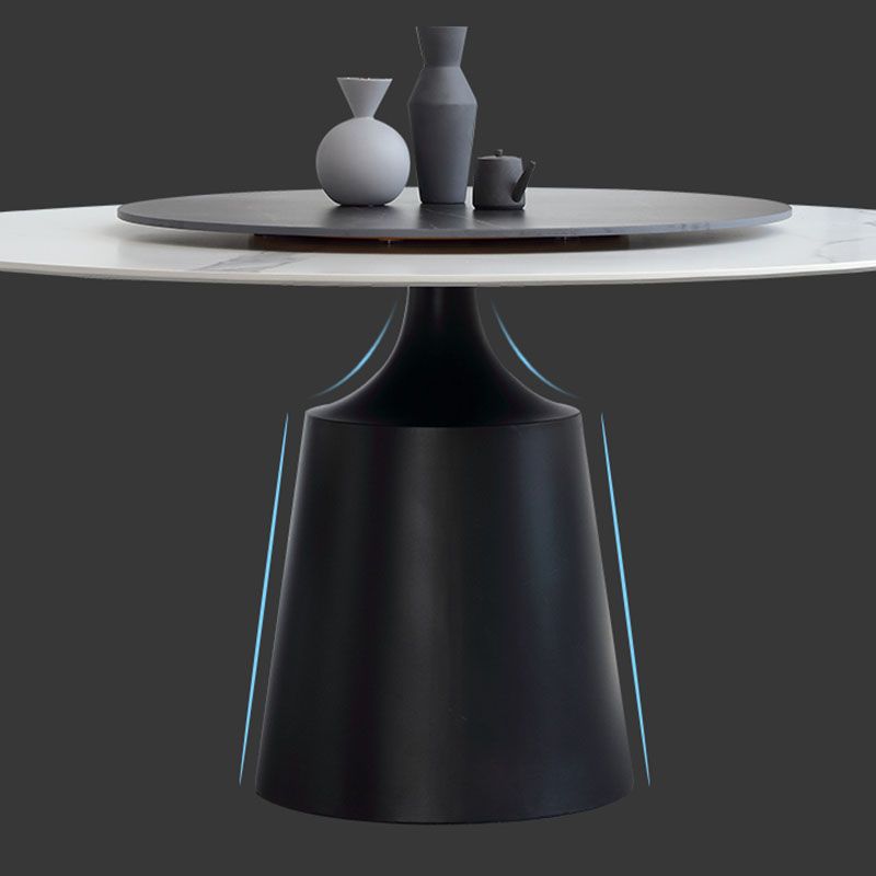 Modern Sintered Stone Dining Table Round Dining Room Table with Pedestal Base Clearhalo 'Dining Tables & Seating' 'Dining Tables' 'dining_table' 'furn' 'furn_dining_table' 'Furniture' 'furniture_dining_table' 'Kitchen & Dining Furniture' 'kitchen' 'kitchen_dining_table' 1200x1200_680d4150-41b8-49fb-a284-66b1845572da