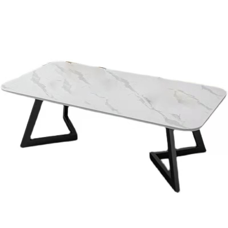 Glam Style Rectangle Slate Coffee Table 17.7"H Iron Sled Cocktail Table Clearhalo 'Coffee & Accent Tables' 'Coffee Tables' 'coffee_tables' 'furn' 'furn_coffee_tables' 'Furniture' 'Living Room Furniture' 1200x1200_680ddb60-4217-4e7f-a705-0b6057c2142f