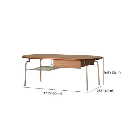 Mesa de café contemporánea de 23 "de ancho Mesa de café ovalada de café con almacenamiento