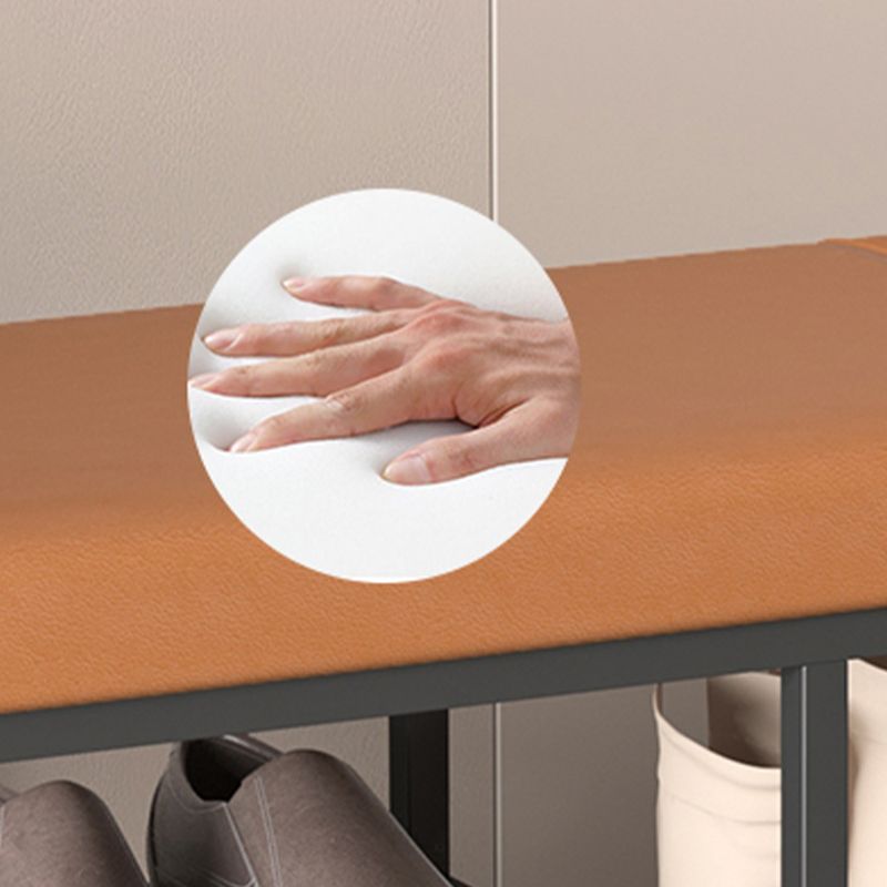 Modern Entryway Bench Cushioned Metal Seating Bench , 12.5 inch Width Clearhalo 'Benches' 'Chairs & Seating' 'furn' 'furn_benches' 'Furniture' 'Living Room Furniture' 1200x1200_680ee579-22e8-4fc4-80d5-28d1fe862596