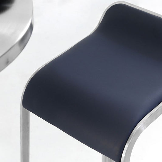 Faux Leather Indoor Counter Chair Contemporary Metal Legs Bar Stools