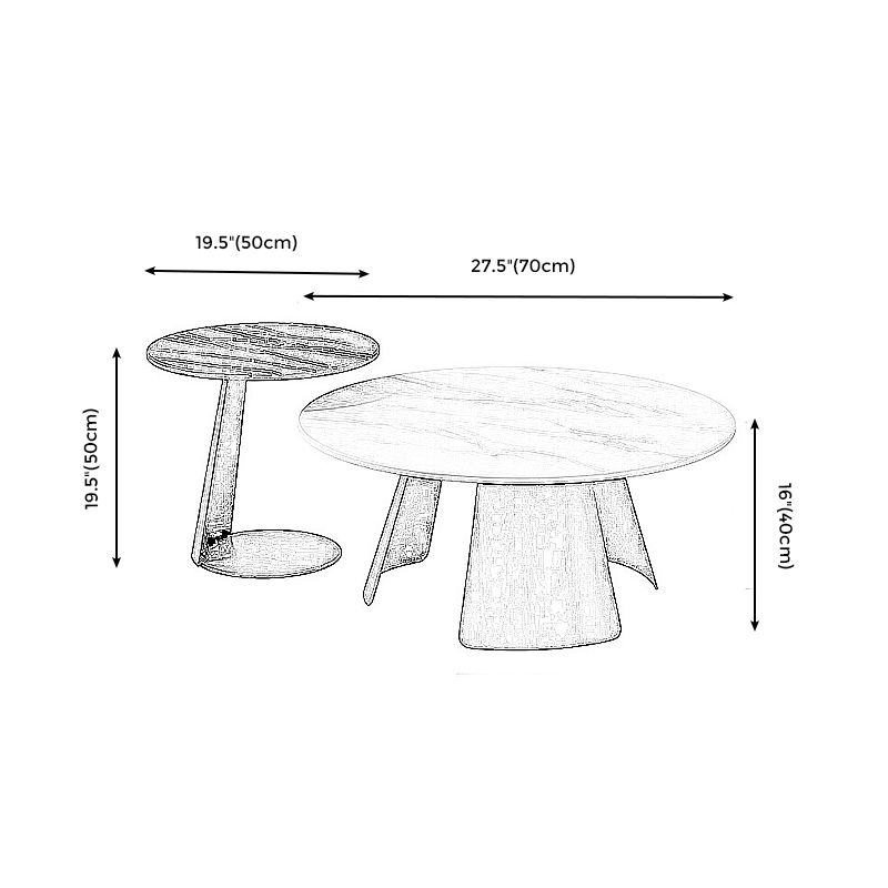 Contemporary Coffee Table Round Faux Marble Cocktail Table Clearhalo 'Coffee & Accent Tables' 'Coffee Tables' 'coffee_tables' 'furn' 'furn_coffee_tables' 'Furniture' 'furniture_coffee_tables' 'Living Room Furniture' 1200x1200_681193d8-866d-4c7c-aa4e-e9811980722a