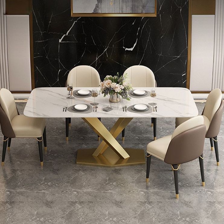 Set da pranzo moderno in pietra sinterizzata Set da pranzo da 1/2/5/6/7 pezzi per uso domestico
