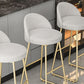 Nordic Glam Bar-stool Bucket Bar Stool for Home with Metal Legs
