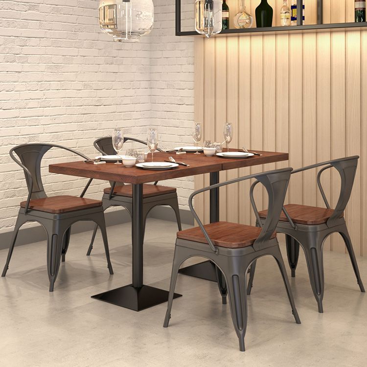 Industrial Dining Room Table Solid Wood Table with Black Base for Dining Room Clearhalo ' dining_table' 'Dining Tables & Seating' 'Dining Tables' 'furn' 'furn_dining_table' 'Furniture' 'furniture_dining_table' 'Kitchen & Dining Furniture' 'kitchen&dining_furn' 'kitchen' 'kitchen_dining_table' 1200x1200_68131e88-eaf4-4a18-9954-9a0fb8a499c6