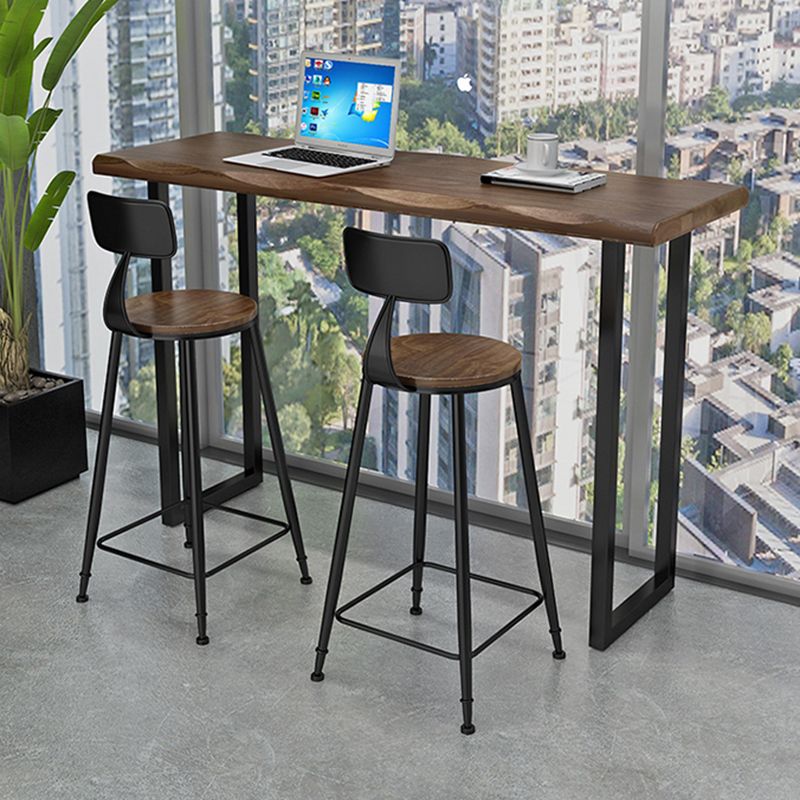 Modern Bar Dining Table Indoor Rectangle Wood Bar Table Sled Base in Black Clearhalo 'Bar Furniture' 'Bar Tables' 'bar_tables' 'Furniture' 'furniture_bar_tables' 'Kitchen & Dining Furniture' 'kitchen&dining_furn' 'kitchen' 1200x1200_68166219-9309-4d14-9959-8802525c17bf