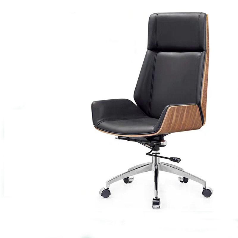Contemporary High Back Office Chair Black Executive Faux Leather Chair Clearhalo 'furn' 'furn_office_chair' 'Furniture' 'Office Chairs' 'Office Furniture' 'office_chair' 1200x1200_6816ec63-5522-4053-8d45-41fc2cc30a77