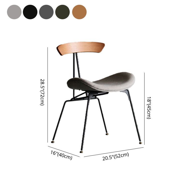 Industrial Upholstered Dining Room Side Chair Matte Finish Open Back Dining Chair Clearhalo ' kitchen&dining_furn' 'Dining Chairs' 'Dining Tables & Seating' 'dining_chair' 'furn' 'furn_dining_chair' 'Furniture' 'furniture_dining_chair' 'Kitchen & Dining Furniture' 'kitchen' 1200x1200_68179d25-d6c2-4649-a602-b779a37af1ec