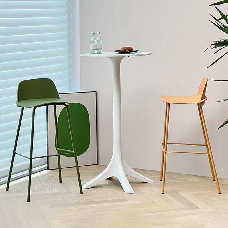 Scandinavia Style Bar-stool Iron Legs with Footrest PP Rectangle Seat for Kitchen Bar Clearhalo 'Bar Furniture' 'Bar Stools' 'bar_stools' 'furn' 'furn_bar_stools' 'furniture_bar_stools' 'Kitchen & Dining Furniture' 'kitchen&dining_furn' 'kitchen' 'kitchen_furn' Furniture' 1200x1200_681ab772-b537-4ea5-84e1-d2cab5884eb9