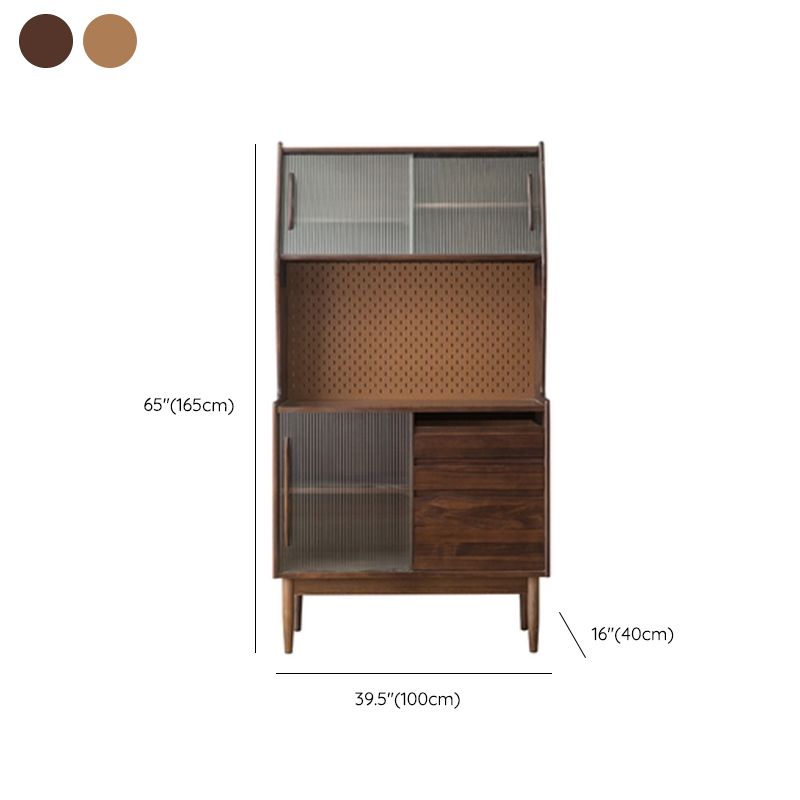 Moderne porte di vetro Curio Curio Pining Hutch con cassetti