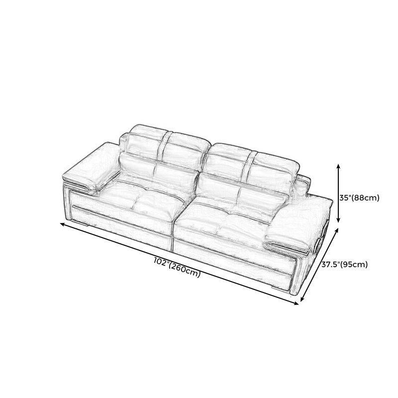 Genuine Leather Sectional 34.65"High Pillow Top Arm Sofa with Storage, Blue Clearhalo 'furn' 'furn_sectionals' 'Furniture' 'furniture_sectionals' 'kitchen' 'kitchen_sectionals' 'Living Room Furniture' 'Sectionals' 1200x1200_681be8e0-ed6d-4f6d-a763-92e34f42ae32