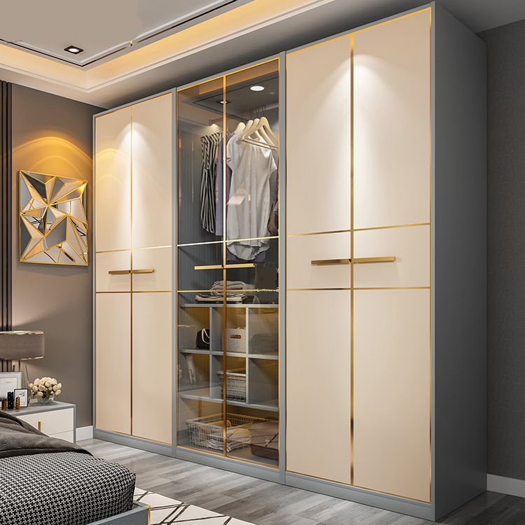 Modern Style Wood Wardrobe Wood Wardrobe with Shelves Armoire Wardrobe Closet Clearhalo 'Armoires & Wardrobes' 'armoires_wardrobes' 'Bedroom Furniture' 'furn' 'furn_armoires_wardrobes' 'Furniture' 1200x1200_681cc155-2a1b-407a-bf9b-99fc907f2b2d