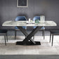 Stone Top Dining Table Modern Rectangle Dining Table with Black Base Clearhalo 'Dining Tables & Seating' 'Dining Tables' 'dining_table' 'Furniture' 'furniture_dining_table' 'Kitchen & Dining Furniture' 'kitchen' 'kitchen_dining_table' 1200x1200_681d30a8-4954-4771-b489-81d374246aca