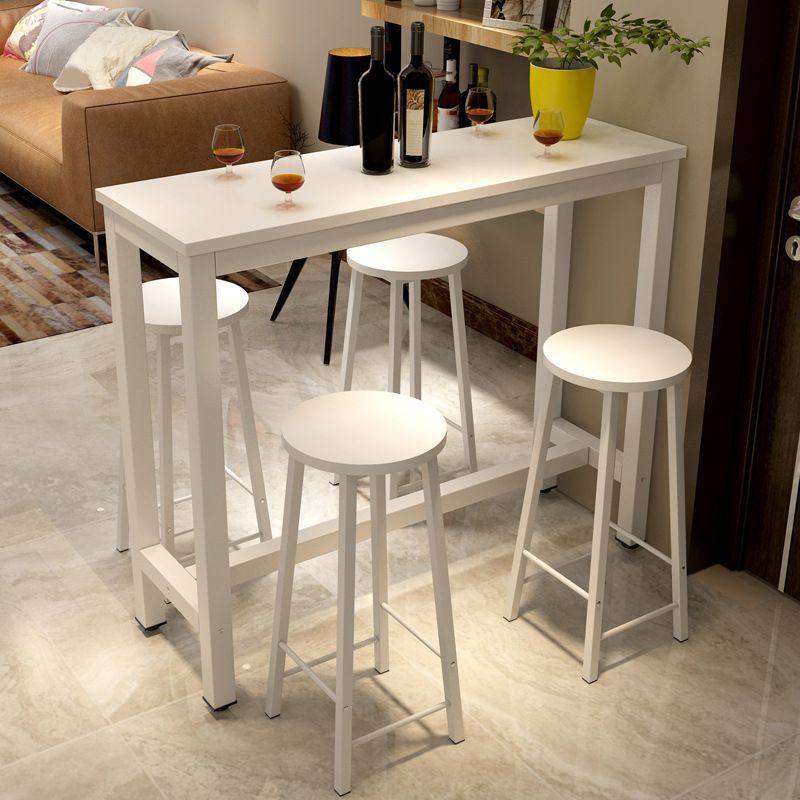 Moderner rechteckiger Bartisch aus Holz, Bistro-Barschreibtisch mit Bockgestell