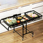 17.5"L x 12"W x 37"H Modern Metal Prep Table Open Storage Rolling Prep Table with Basket