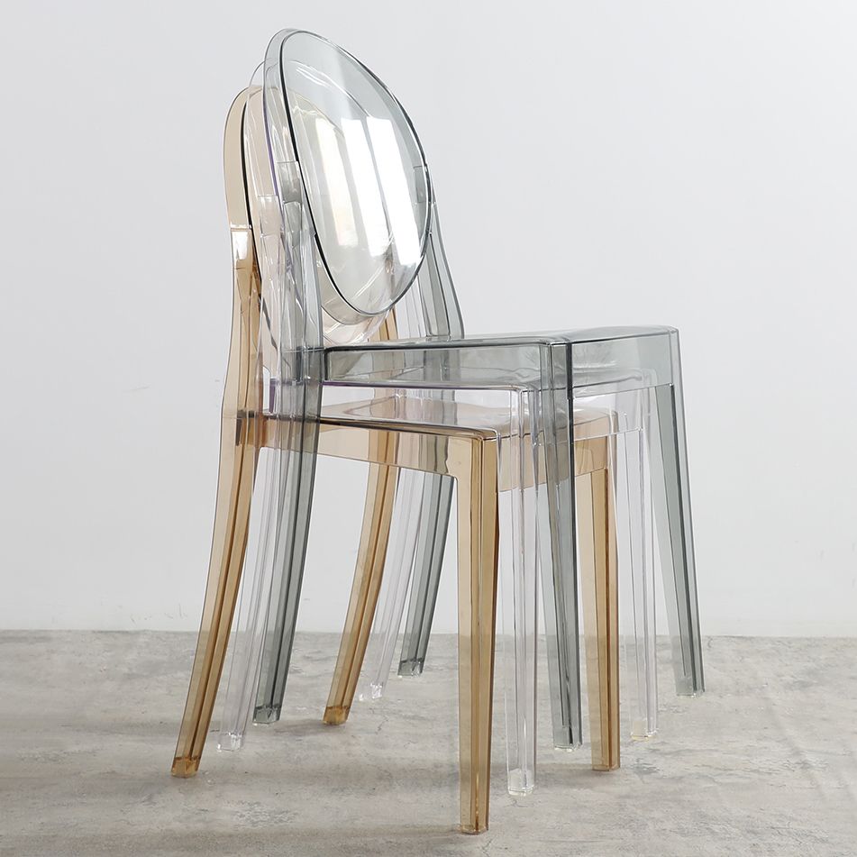 Acrylic Modern Indoor-Outdoor Side Chair Home Open Back Dining Side Chair Clearhalo ' kitchen&dining_furn' 'Dining Chairs' 'Dining Tables & Seating' 'dining_chair' 'furn' 'furn_dining_chair' 'Furniture' 'furniture_dining_chair' 'Kitchen & Dining Furniture' 'kitchen' 1200x1200_68211c25-dab0-4d3d-aeeb-81936e0942e8