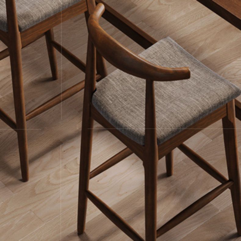 Scandinavian Dining Stools Solid Wood Bar Stools with Footrest