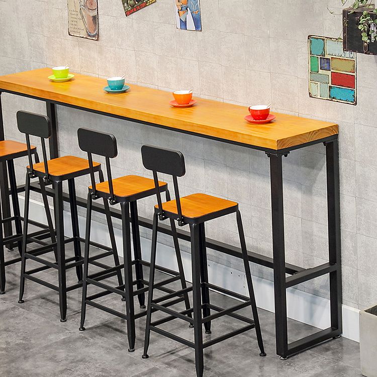 Modern Rectangle Wood Cocktail Bar Table Footrest Indoor Bar/Dinette Table Clearhalo 'Bar Furniture' 'Bar Tables' 'bar_tables' 'furn' 'furn_bar_tables' 'Furniture' 'furniture_bar_tables' 'Kitchen & Dining Furniture' 'kitchen&dining_furn' 'kitchen' 1200x1200_6821dae8-7a3f-41ac-aa6f-117196c5d9cf