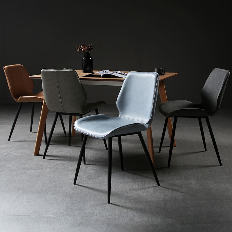 Contemporary Style Kitchen Dining Chair Metal Dining Wingback Armless Side Chair Clearhalo ' kitchen&dining_furn' 'Dining Chairs' 'Dining Tables & Seating' 'dining_chair' 'furn' 'furn_dining_chair' 'Furniture' 'furniture_dining_chair' 'Kitchen & Dining Furniture' 'kitchen' 1200x1200_6822f944-d603-4359-888c-7308b9b752e9