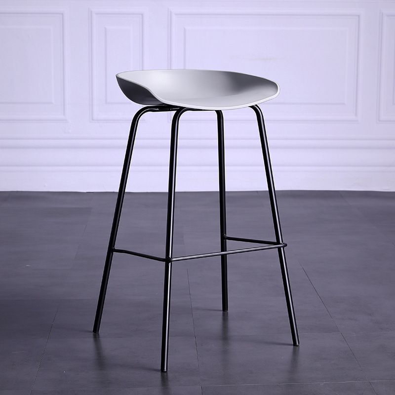 Contemporary Armless Low Backrest Counter Stool Iron Bar Stool with Footrest Clearhalo 'Bar Furniture' 'Bar Stools' 'bar_stools' 'furn' 'furn_bar_stools' 'Furniture' 'Kitchen & Dining Furniture' 1200x1200_68246308-957b-4f20-870d-b13733ad6440